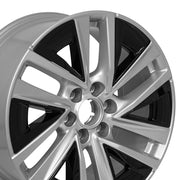 Set(4) 21x9.5 CA27 Gloss Silver with Gloss Black Inserts - 6x139.7 +38ET
