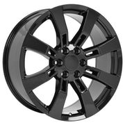 OE Wheels CA82 22x9 6x139.7 Gloss Black Wheels 285-45-22 Bridgestone Dueler Alenza HL Tires SET