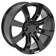 OE Wheels CA82 22x9 6x139.7 Gloss Black Wheels 285-45-22 Bridgestone Dueler Alenza HL Tires SET