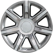 OE Wheels CA87 22x9 6x139.7 31et Gloss Hyper Silver with Chrome Insert Wheel SET
