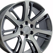 OE Wheels CA88 22x9 6x139.7 31et Gloss Gunmetal Machined Wheel SET