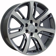 22" Replica Wheels fit Cadillac Escalade - CA88 Gloss Gunmetal Machined 22x9, Goodyear Tires Set