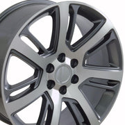 OE Wheels CA88 22x9 6x139.7 31et Gloss Gunmetal Machined Wheel SET