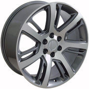 22" Replica Wheels fit Cadillac Escalade - CA88 Gloss Gunmetal Machined 22x9, Goodyear Tires Set