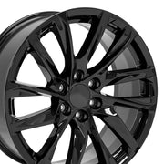 OE Wheels CA90 22x9 6x139.7 28et Gloss Black Wheel SET