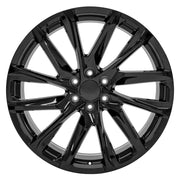 Set(4) 24x10 CA90 Gloss Black - 6x139.7 +28ET with 295/35r24 Sailun Atrezzo SVR LX+ Tires &amp; TPMS