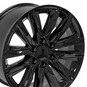 OE Wheels CA91 20x9 6x139.7 28et Gloss Black Wheel SET