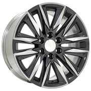 OE Wheels CA91 20x9 6x139.7 Gloss Gunmetal with Polished Face Wheels 275-55-20 Bridgestone Dueler Alenza HL Plus Tires TPMS SET