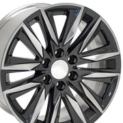 OE Wheels CA91 20x9 6x139.7 28et Gloss Gunmetal with Polished Face Wheel SET