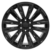 OE Wheels CA91 22x9 6x139.7 28et Gloss Black Wheel SET
