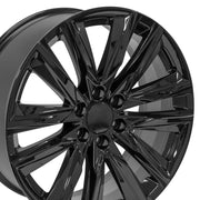 OE Wheels CA91 22x9 6x139.7 28et Gloss Black Wheel SET