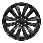 OE Wheels CA91 22x9 6x139.7 Satin Black Wheels 285-45-22 Bridgestone Dueler Alenza HL Tires TPMS SET