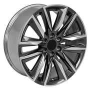 Set(4) 22x9 CA91 Gloss Gunmetal with Polished Face - 6x139.7 +28ET with 285/45r22 Sailun TerraMax RT Tires