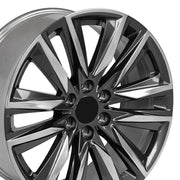 Set(4) 22x9 CA91 Gloss Gunmetal with Polished Face - 6x139.7 +28ET