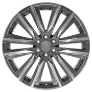 OE Wheels CA91 24x10 6x139.7 28et Gloss Gunmetal with Polished Face Wheel SET