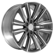 OE Wheels CA91 24x10 6x139.7 28et Gloss Gunmetal with Polished Face Wheel SET
