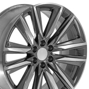 OE Wheels CA91 24x10 6x139.7 28et Gloss Gunmetal with Polished Face Wheel SET