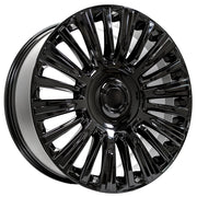 22" Replica Wheels fit Cadillac Escalade - CA92 Gloss Black 22x9, Bridgestone Tires Set