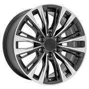 Set(4) 20x9 CA93 Gloss Gunmetal with Polished Face - 6x139.7 +28ET with 275/55r20 TBB TS-37 AT Tires &amp; TPMS