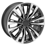 20" Replica Wheels fit Cadillac Escalade - CA93 Gloss Gunmetal with Polished Face 20x9, Sailun Tires Set