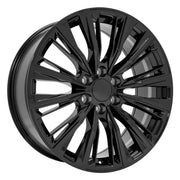 Set(4) 22x9 CA93 Gloss Black - 6x139.7 +28ET with 285/45r22 Sailun TerraMax AT2 Tires &amp; TPMS