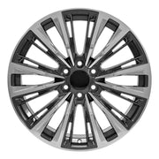 Set(4) 22x9 CA93 Gloss Gunmetal with Polished Face - 6x139.7 +28ET with 285/45r22 Bridgestone Dueler Alenza HL Tires &amp; TPMS