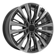 Set(4) 22x9 CA93 Gloss Gunmetal with Polished Face - 6x139.7 +28ET with 285/45r22 Sailun TerraMax RT Tires &amp; TPMS