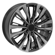 22" Replica Wheels fit Cadillac Escalade - CA93 Gloss Gunmetal with Polished Face 22x9, Goodyear Tires Set