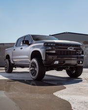 Set(4) 22x10 4P83 Gloss Black Brushed with Tinted Clear - 5x127 &amp; 5x139.7 -18ET with 33x12.50r22 Sailun TerraMax RT Tires &amp; TPMS