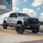 24x12 4P55 Gloss Black Brushed with Tinted Clear - 6x135 + 6x139.7 -44ET