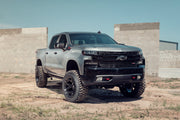 Set(4) 22x10 4P55 Gloss Black Brushed with Tinted Clear - 6x135 &amp; 6x139.7 -18ET with 285/45r22 TBB TS-37 AT Tires &amp; TPMS
