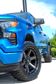 CHEVROLET SILVERADO 4PLAY WHEELS 4P63 22X10 285X50X22 NITTO TIRE 2.5 INCH LEVELING KIT SUSPENSION