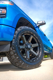 CHEVROLET SILVERADO 4PLAY WHEELS 4P63 22X10 285X50X22 NITTO TIRE 2.5 INCH LEVELING KIT SUSPENSION