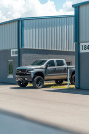 CHEVROLET SILVERADO 4PLAY WHEELS 4P70 RIMS 22X10 35X12.5X22 MICKEY THOMPSON TIRES 6 INCH SUSPENSION LIFT