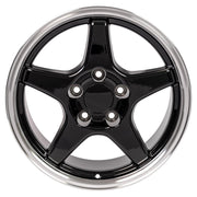 OE Wheels CV01 17x9.5 5x120.65 56et Gloss Black Machined Lip Wheel SET