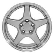 OE Wheels CV01 17x9.5 / 17x11 5x120.65 Gloss Silver Machined Lip Staggered Wheel SET