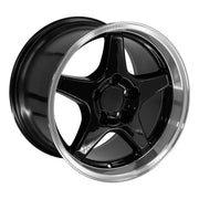 OE Wheels CV01 17x9.5 / 17x11 5x120.65 Gloss Black Machined Lip Staggered Wheel SET