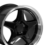 OE Wheels CV01 17x9.5 / 17x11 5x120.65 Gloss Black Machined Lip Staggered Wheel SET