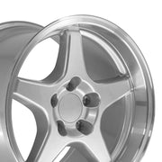 17x11 CV01 Gloss Silver Machined Lip - 5x120.65 +50ET