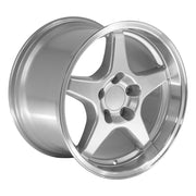 17x11 CV01 Gloss Silver Machined Lip - 5x120.65 +50ET