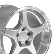 17x11 CV01 Gloss Silver Machined Lip - 5x120.65 +50ET