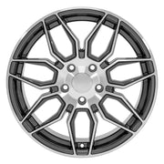 Gunmetal Machined Rims fit Chevrolet C7 Corvette 18x8.5 &amp; 19x10 SET