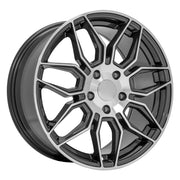 Gunmetal Machined Rims fit Chevrolet C7 Corvette 18x8.5 &amp; 19x10 SET
