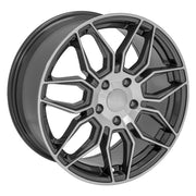 Set(4) 18x8.5 CV03C Gloss Gunmetal Machined - 5x120.65 +52ET