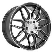 OE Wheels CV03 19x8.5 / 20x11 5x120 Gloss Gunmetal Machined Staggered Wheel SET