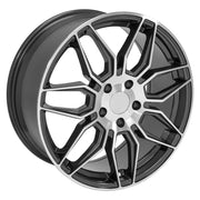 OE Wheels CV03 19x8.5 / 20x11 5x120 Gloss Gunmetal Machined Staggered Wheel SET