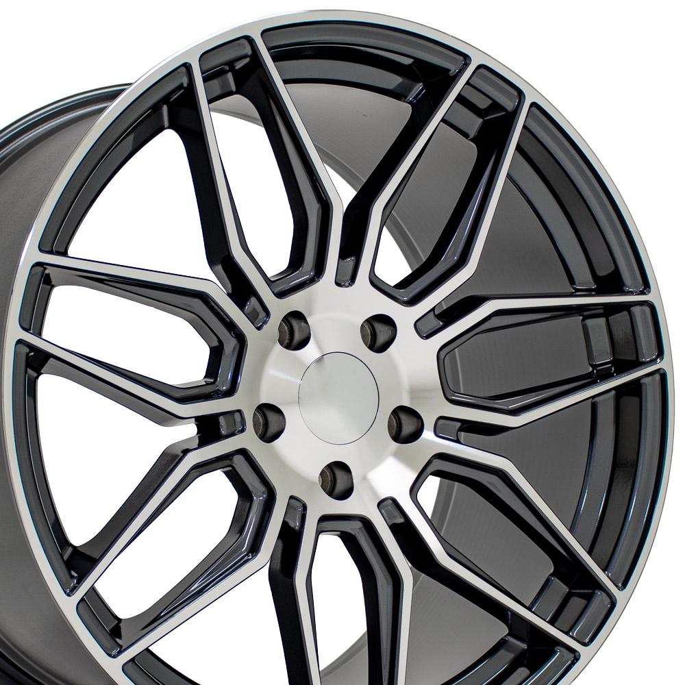 20-inch Gunmetal Machined Rims fit Chevrolet C8 Corvette - CV03 20x11 ...