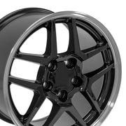 OE Wheels CV04 17x9.5 5x120.65 54et Gloss Black Machined Lip Wheel SET