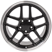 OE Wheels CV04 17x9.5 / 18x10.5 5x120.65 Gloss Black Machined Lip Staggered Wheel SET