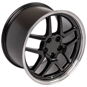 OE Wheels CV04 17x9.5 / 18x10.5 5x120.65 Gloss Black Machined Lip Staggered Wheel SET